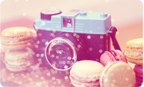 camera,  cupcakes and  pink