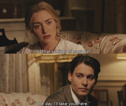 dialogue, finding neverland, jm barrie, johnny depp, kate winslet