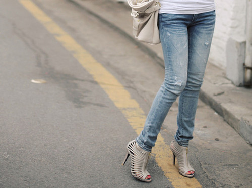 fashion, heels and jeans