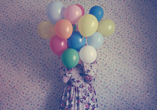 baloon, dress and flowers