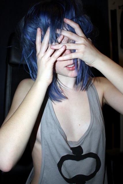 blue, blue hair and girl
