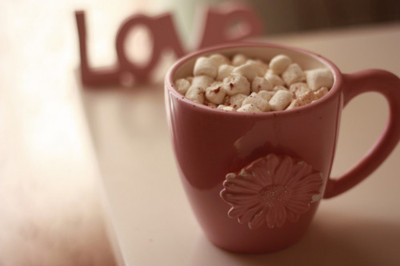 love,  marshmallows and  mug