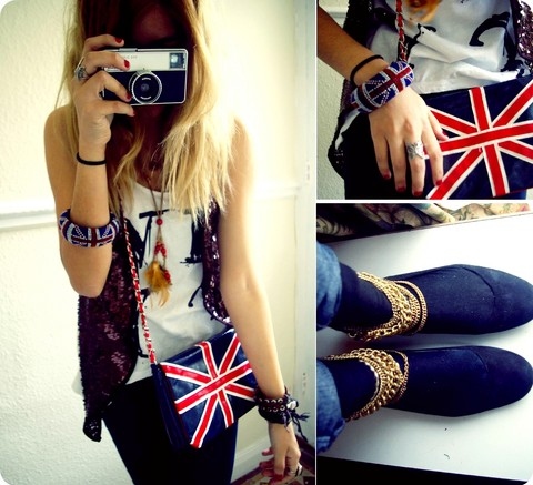 arm cuff, bag, blonde, blue, bracelet