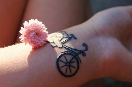 bike, cute and flower