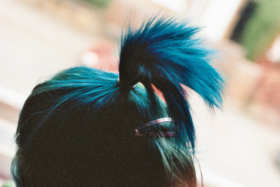 Blue Hair Cute Cute Hairstyle Ponytail Scene Hair Image
