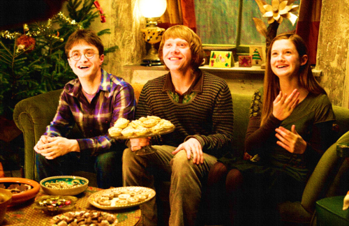 bonnie wright, daniel radcliffe and gina weasley