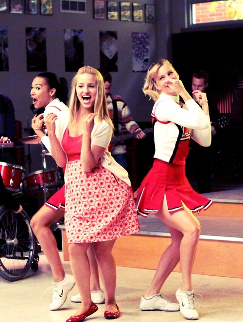 brittany pierce, dianna agron and glee
