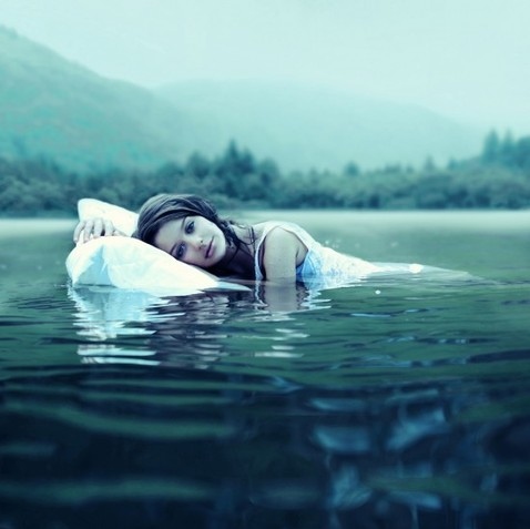daydreaming, girl and lake