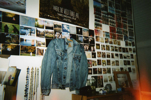 bedroom, jeans and poster