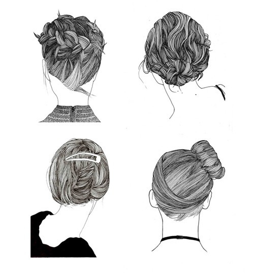 drawing, girl and hair