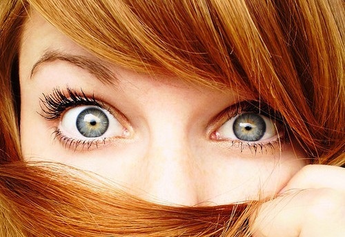 eyes, hair and orange