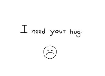 hug,  need and  text