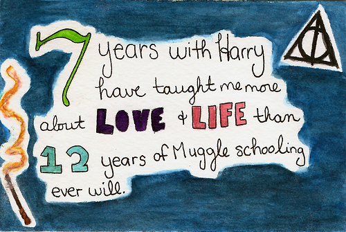 7 years, deathly hallows, harry potter, life, love