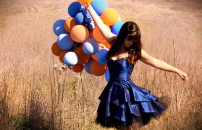 balloon,  dress and  field