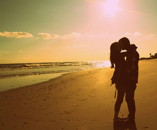beach, couple and love