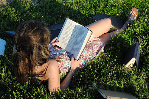 Topless girls reading books cates