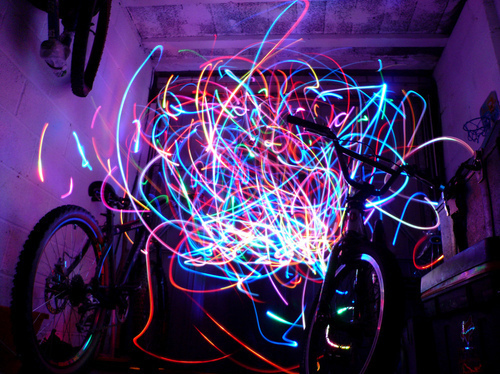bmx, colourful and lights