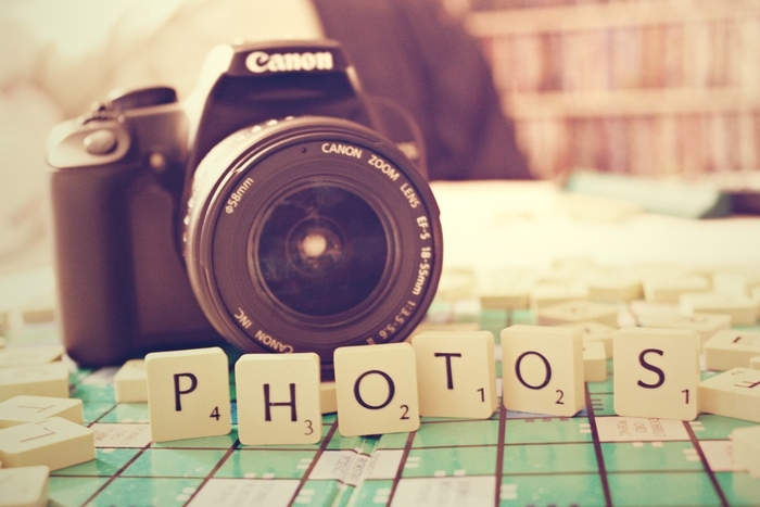 camera, canon and letter