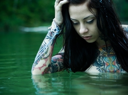 girl, lake and piercing