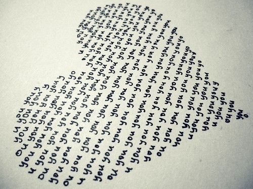 heart, love and text