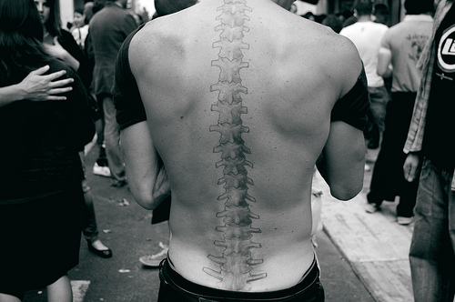 sexy, spine and tatoo