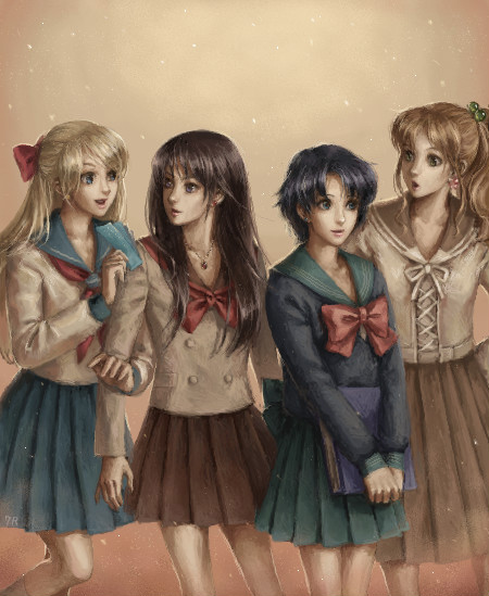 ami mitsuno, anime, illustration, makoto kino, minako aino