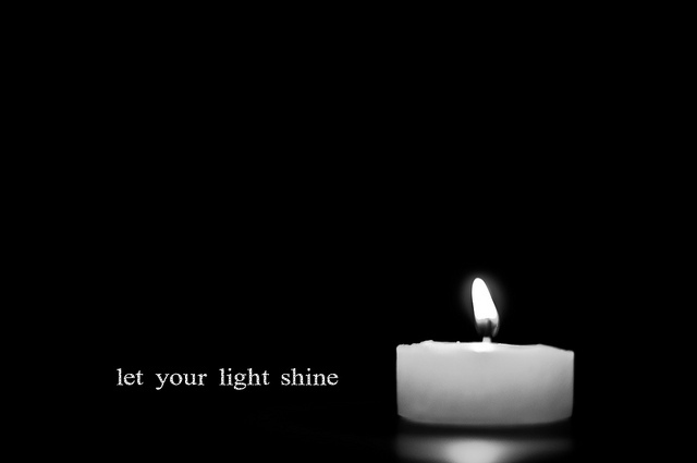 black and white, candle and light