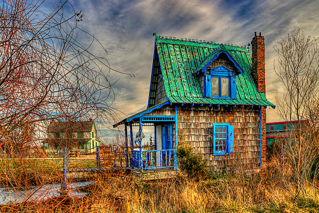 blue, colorful and cottage