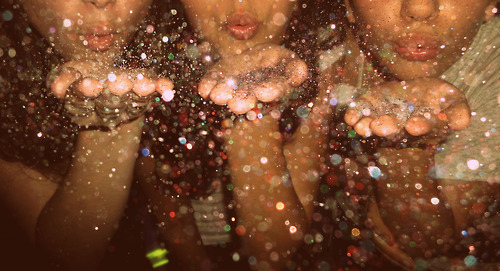 club, niñas, brillo, beso, labios