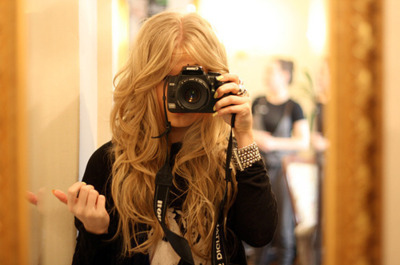 camera,  girl and  hair