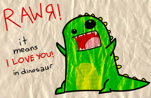 cute, dinosaur, facebook, love, rawr