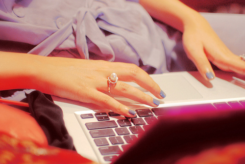 laptop, macbook and nail polish