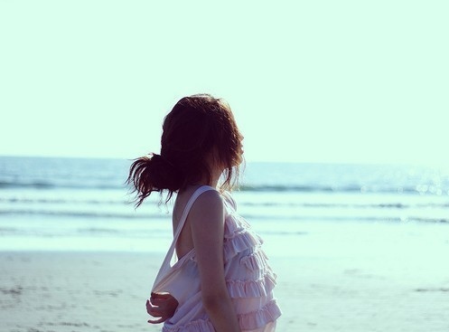 alone, beach and girl