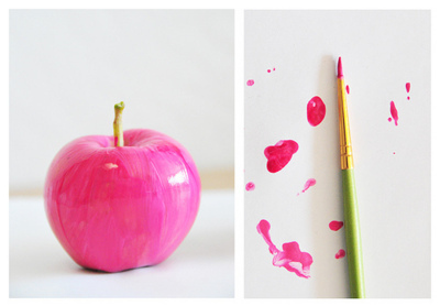 apple,  brush and  green