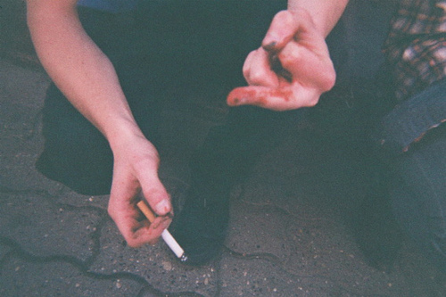blood, boy and cigarette
