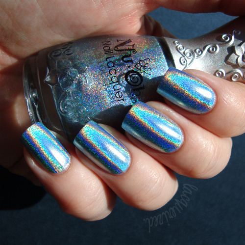 blue, glitter and nail art