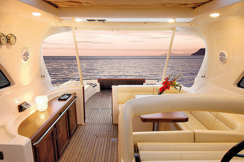 boat, ocean, sky, summer, sunset