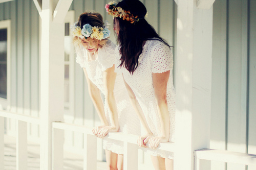 beautiful, dresses and flower in hair