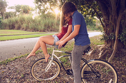 bicycle, boy and couple