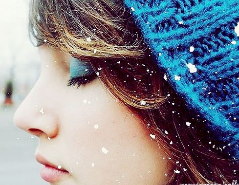 blue, girl and snow