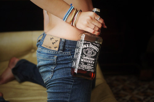 drink, girl and jack daniels