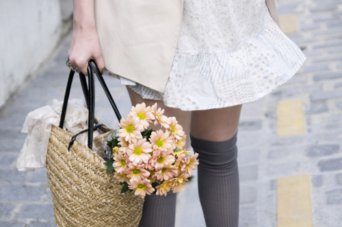 bag, cute and flowers