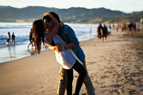 beach, kiss and love