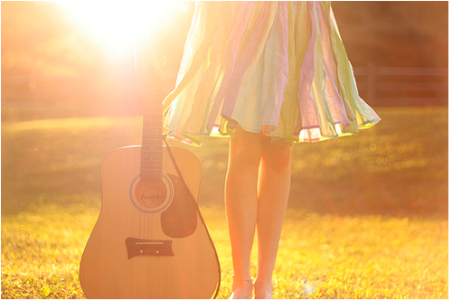 beautiful, girl and guitar