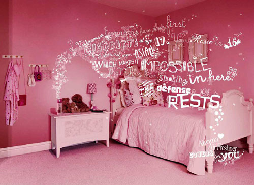 bedroom, cute and pink