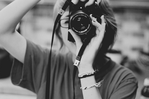 black and white, camera and fashion