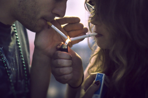boy, cigarettes and couple