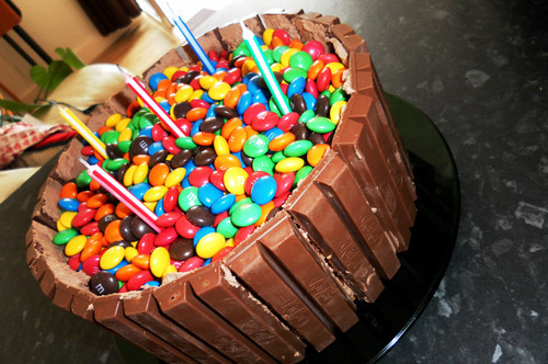 cake, candles and candy