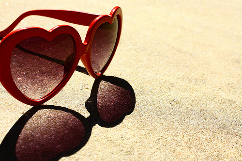 framed, glasses and heart sunglasses