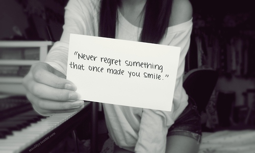 regret,  smile and  text